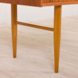Italian teak desk with brass handles and beech legs s Wloskie biurko tekowe z mosiężnymi uchwytami i bukowymi nogami lata   scaled