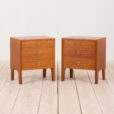 Nightstands in mahogany with brass handles pair Norway s Para mahoniowych stolików nocnych z mosiężnymi uchwytami lata