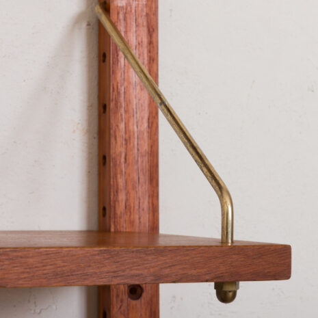 2231-Danish shelving system in teak, wall unit of 5 shelves, 1960s-6 Danish shelving system in teak wall unit of shelves s scaled