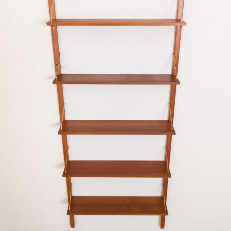 2231-Danish shelving system in teak, wall unit of 5 shelves, 1960s-7 Danish shelving system in teak wall unit of shelves s scaled