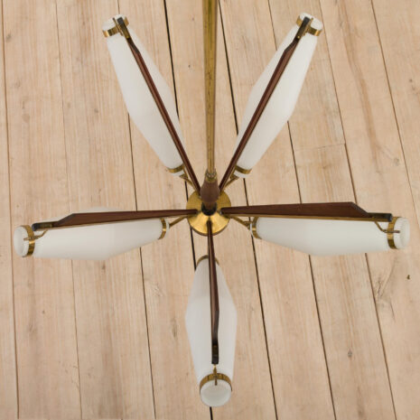 21038-Mid century pendant chandelier in Art Deco Stilux Stilnovo style, Denmark, 1950s-6 Mid century pendant chandelier in Art Deco Stilux Stilnovo style Denmark s scaled