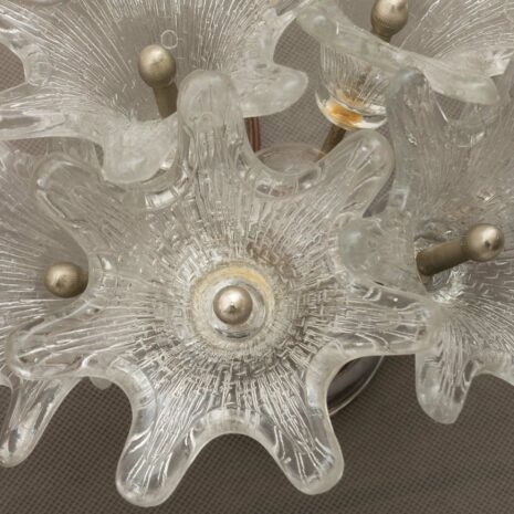 21042 - Kinkiety ścienne Venini, para lamp kwiatowych z kloszami z murano-4 Kinkiety ścienne Venini para lamp kwiatowych z kloszami z murano skalowane