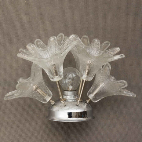 21042 - Kinkiety ścienne Venini, para lamp kwiatowych z kloszami z murano-7 Kinkiety ścienne Venini para lamp kwiatowych z kloszami z murano skalowane