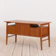 Biurko z drewna tekowego Gunnar Nielsen dla Tibergaard z szafką barową Dania w skali