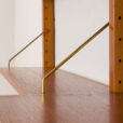 free standing wall unit teak shelving system by Kjell Ressel  scaled