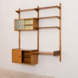 Sven Andersen Mobelfabrikk Wall unit in teak  bay hanging shelving system with  cabinets Hillevag Norway  scaled