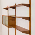 Sven Andersen Mobelfabrikk Wall unit in teak  bay hanging shelving system with  cabinets Hillevag Norway  scaled
