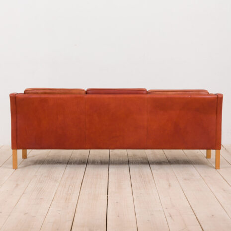 2137 S-Mogensen style 3 seater sofa in reddish leather z plamami -4 S Mogensen style seater sofa in reddish leather z plamami scaled