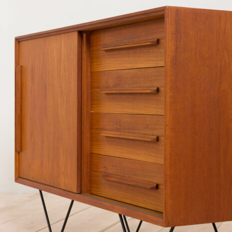 21014 Danish teak small sideboard with metal legs-13 Danish teak small sideboard with metal legs scaled