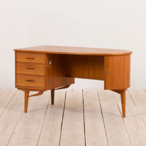 21032 - organic shape teak desk free standing-3 organic shape teak desk free standing scaled