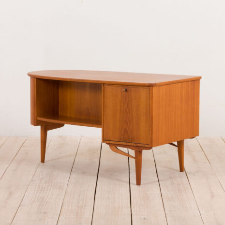 21032 - organic shape teak desk free standing-8 organic shape teak desk free standing scaled