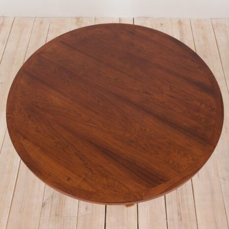 21044 Large round extension dining table by John Mortensen for Heltborg Rosewood, Denmark, 60s-4 Large round extension dining table by John Mortensen for Heltborg Rosewood Denmark s scaled
