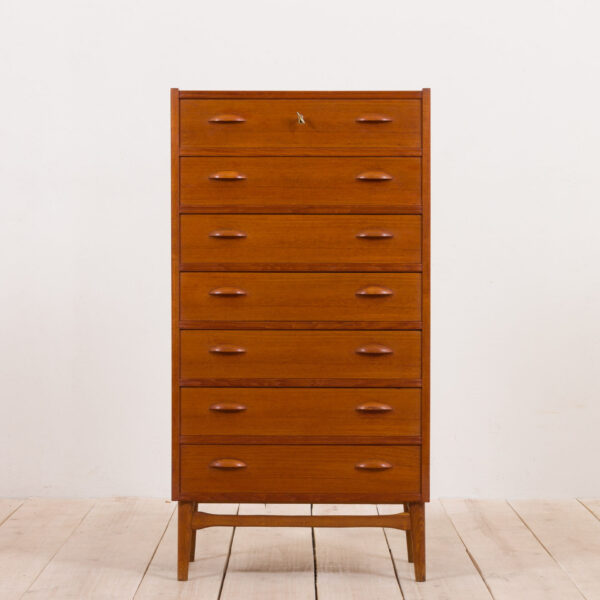 Tall Danish dresser with  drawers teak highboy s  scaled