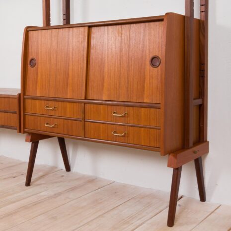 21065-teak free standing 2 bay wall unit, Norwegian shelving system from 1960s-19 teak free standing bay wall unit Norwegian shelving system from s scaled