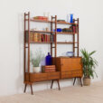 teak free standing  bay wall unit Norwegian shelving system from s  scaled