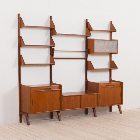 21066-3 bay wall unit shelving system with 4 cabinets and 6 shelves-4 bay wall unit shelving system with cabinets and shelves scaled