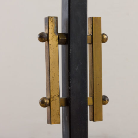 21087 Italian geometric floor lamp attr. to Stilnovo with 2 white glass shades-12 Italian geometric floor lamp attr