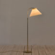 Danish brass floor lamp with Le Klint shade adjustable height  scaled