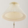 Danish brass floor lamp with Le Klint shade adjustable height  scaled