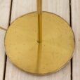 Danish brass floor lamp with Le Klint shade adjustable height  scaled