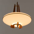 UFO disc glass shade pendant lamp with teak and brass details Denmark s scaled