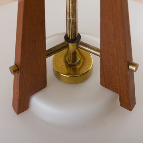 21095 UFO disc glass shade pendant lamp with teak and brass details, Denmark, 1960s-6 UFO disc glass shade pendant lamp with teak and brass details Denmark s scaled