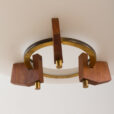 UFO disc glass shade pendant lamp with teak and brass details Denmark s scaled