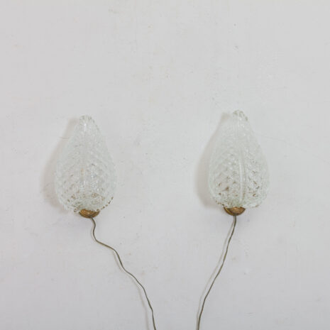 21098 Barovier _ Tosso wall lamps with Murano glass shades in leaf shape, Italy 1950s-4 Barovier Tosso wall lamps with Murano glass shades in leaf shape Italy s scaled
