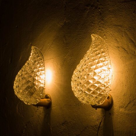 21098 Barovier _ Tosso wall lamps with Murano glass shades in leaf shape, Italy 1950s-7 Barovier Tosso wall lamps with Murano glass shades in leaf shape Italy s scaled
