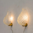 Barovier   Tosso wall lamps with Murano glass shades in leaf shape Italy s   scaled