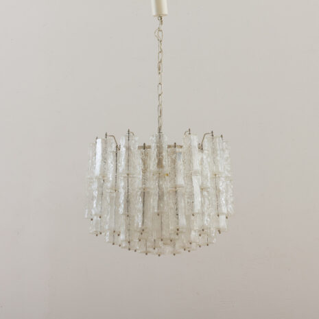 Venini chandelier with Murano frosted glass shades  scaled