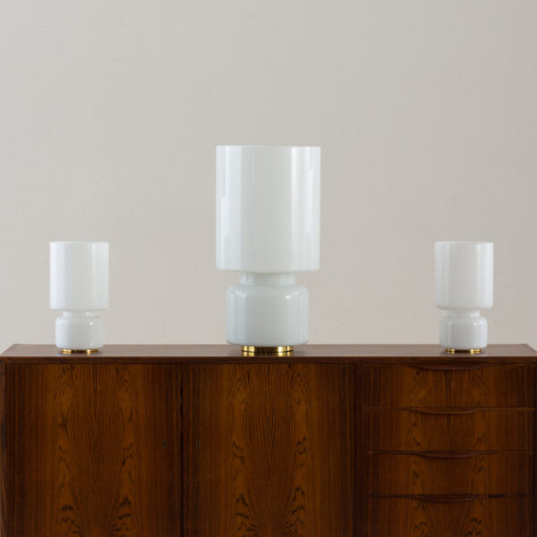 Pair of Murano glass table lamps on brass base  scaled