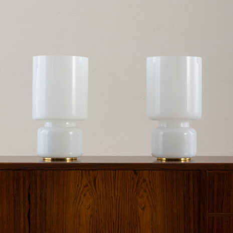 21102 Pair of Murano glass table lamps on brass base-2 Pair of Murano glass table lamps on brass base scaled