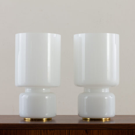 Pair of Murano glass table lamps on brass base  scaled