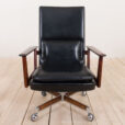 Arne Vodder executive desk chair for Sibast in rosewood and black leather Denmark s  scaled
