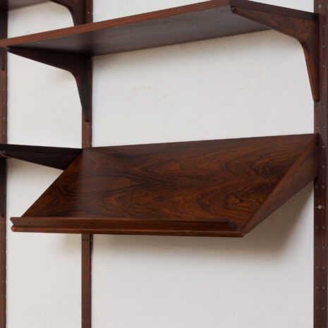 21059 rosewood wall unit with a desk and display shelf, mounted on veneered metal rails-6 rosewood wall unit with a desk and display shelf mounted on veneered metal rails scaled