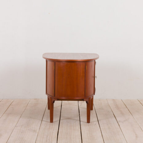 21073 Bullet shape teak Danish desk by H.P. Hansen-14 Bullet shape teak Danish desk by H