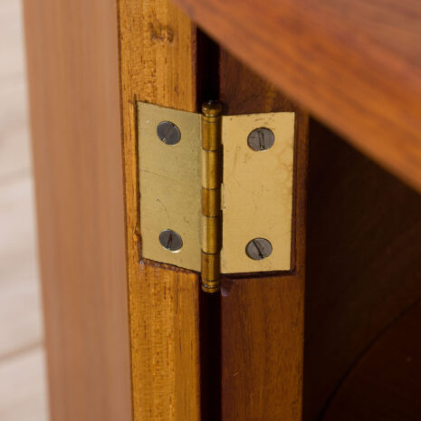 21073 Bullet shape teak Danish desk by H.P. Hansen-21 Bullet shape teak Danish desk by H