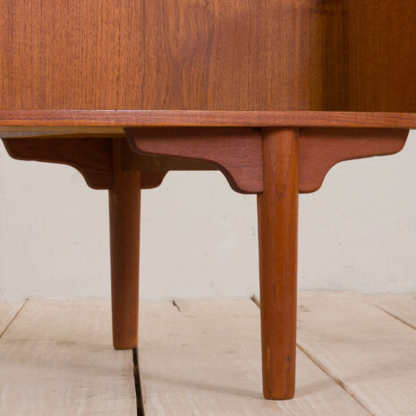 21073 Bullet shape teak Danish desk by H.P. Hansen-24 Bullet shape teak Danish desk by H