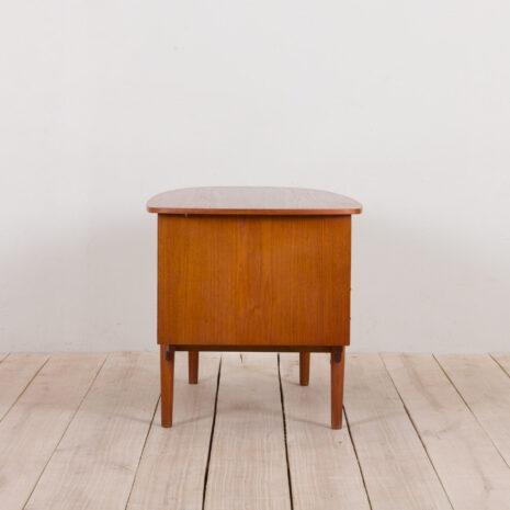 21073 Bullet shape teak Danish desk by H.P. Hansen-8 Bullet shape teak Danish desk by H