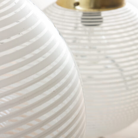 21101 Pair Venini pendant lamps with Murano glass globes shades-6 Pair Venini pendant lamps with Murano glass globes shades scaled