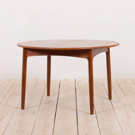 21116 Okrągły stół z drewna tekowego w stylu vintage, Dania, lata 60-te-3 Vintage round teak extension table Denmark s scaled