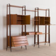 Italian teak wall unit with a desk and bar cabinet secretarie s scaled