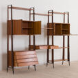 Italian teak wall unit with a desk and bar cabinet secretarie s scaled