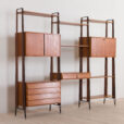 Italian teak wall unit with a desk and bar cabinet secretarie s scaled