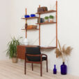 czekamy na kije Danish teak wall unit shelving with desk and chest of drawers in Sorensen Cadovius style scaled