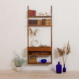 Vintage entry chest teak wall unit with shelves in Cadovius Sorensen style scaled