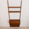 Vintage entry chest teak wall unit with shelves in Cadovius Sorensen style scaled
