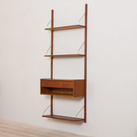 21128 Vintage entry chest teak wall unit with shelves in Cadovius Sorensen style-14 Vintage entry chest teak wall unit with shelves in Cadovius Sorensen style scaled