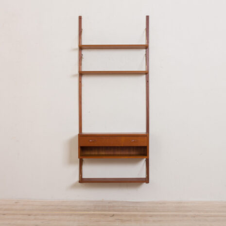 21128 Vintage entry chest teak wall unit with shelves in Cadovius Sorensen style-3 Vintage entry chest teak wall unit with shelves in Cadovius Sorensen style scaled